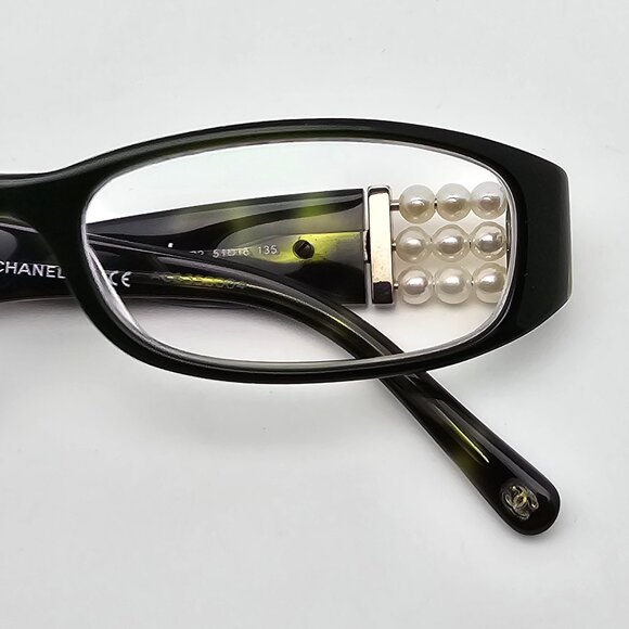 Chanel 3155-H C.1092 Collection Perle Green Eyeglasses Frame w/ Case Italy 51mm - Picture 12 of 15